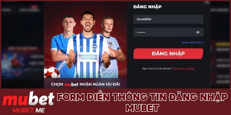 Form đăng nhập MUBET chính thức